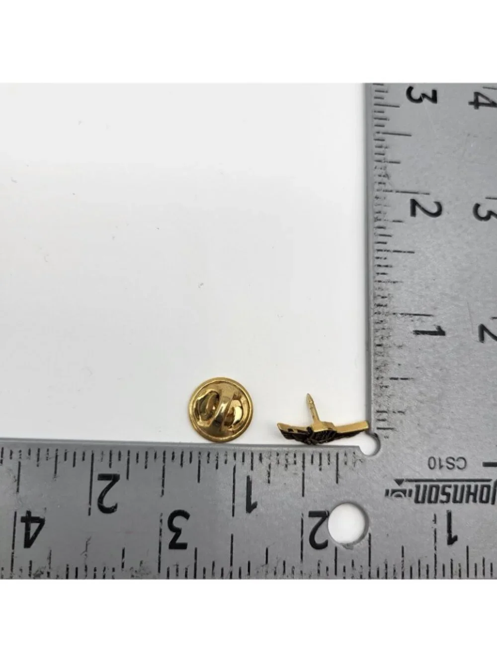 Vintage Mile High Lapel Hat Pin Gold Tone Wings Airplane Pilot Tie Tack